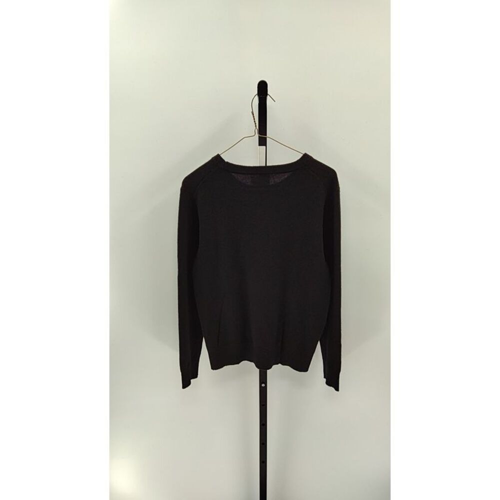Quince Women Mongolian Cashmere Crewneck Sweater Black Sleeved Top M - Picture 2 of 2